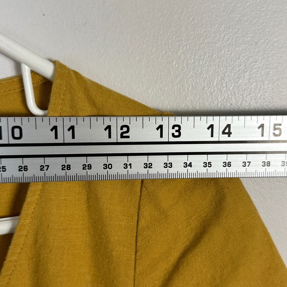 Sezane Linen Marianna Dress Curry Golden Yellow Belted Womens Sz 36 French US 34 - Picture 15 of 16